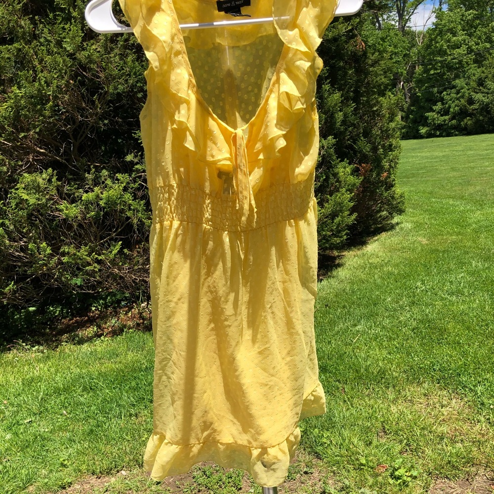 Yellow ruffle flowy dress size small